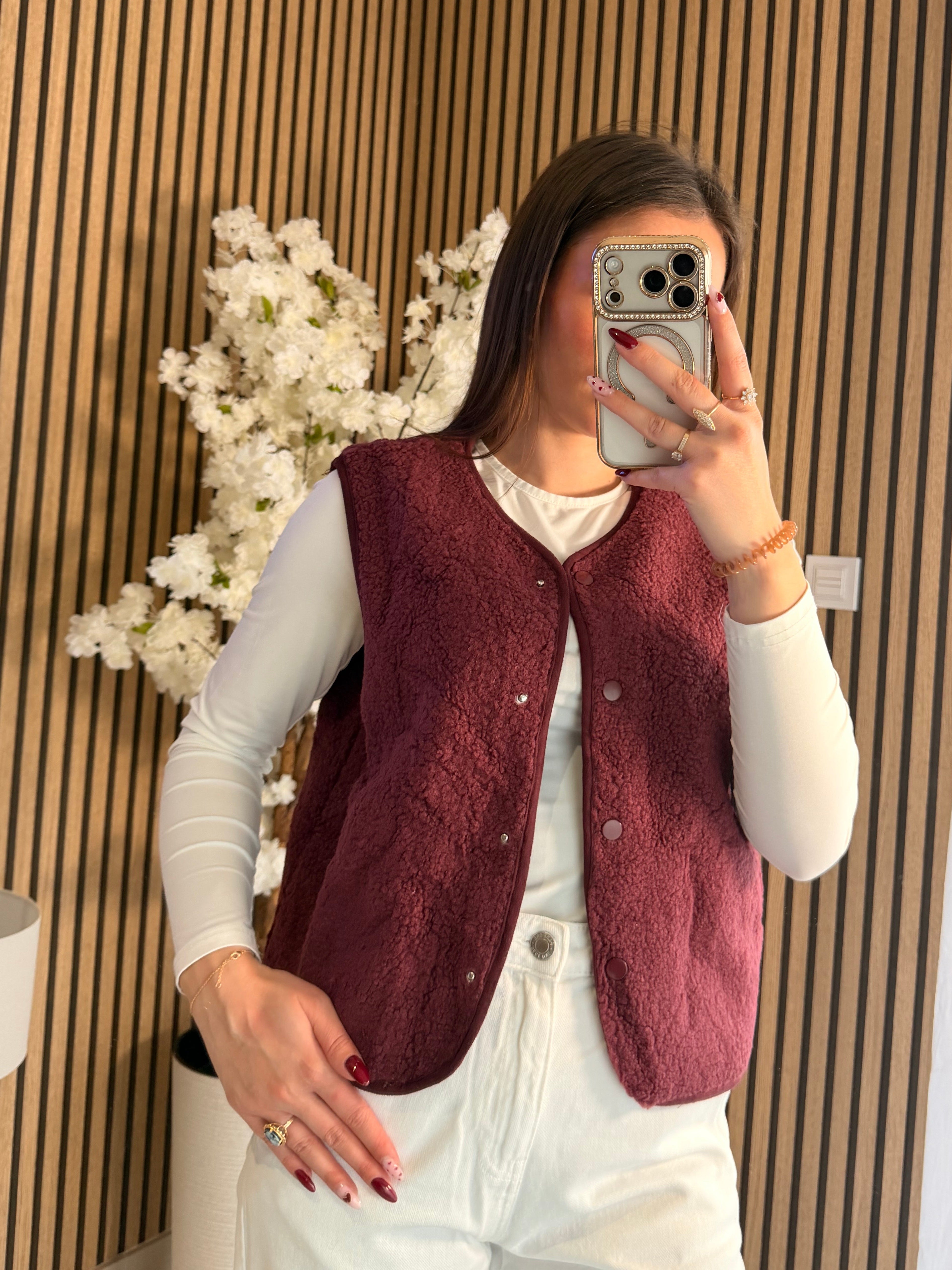Gilet sans manche FLORA Bordeaux
