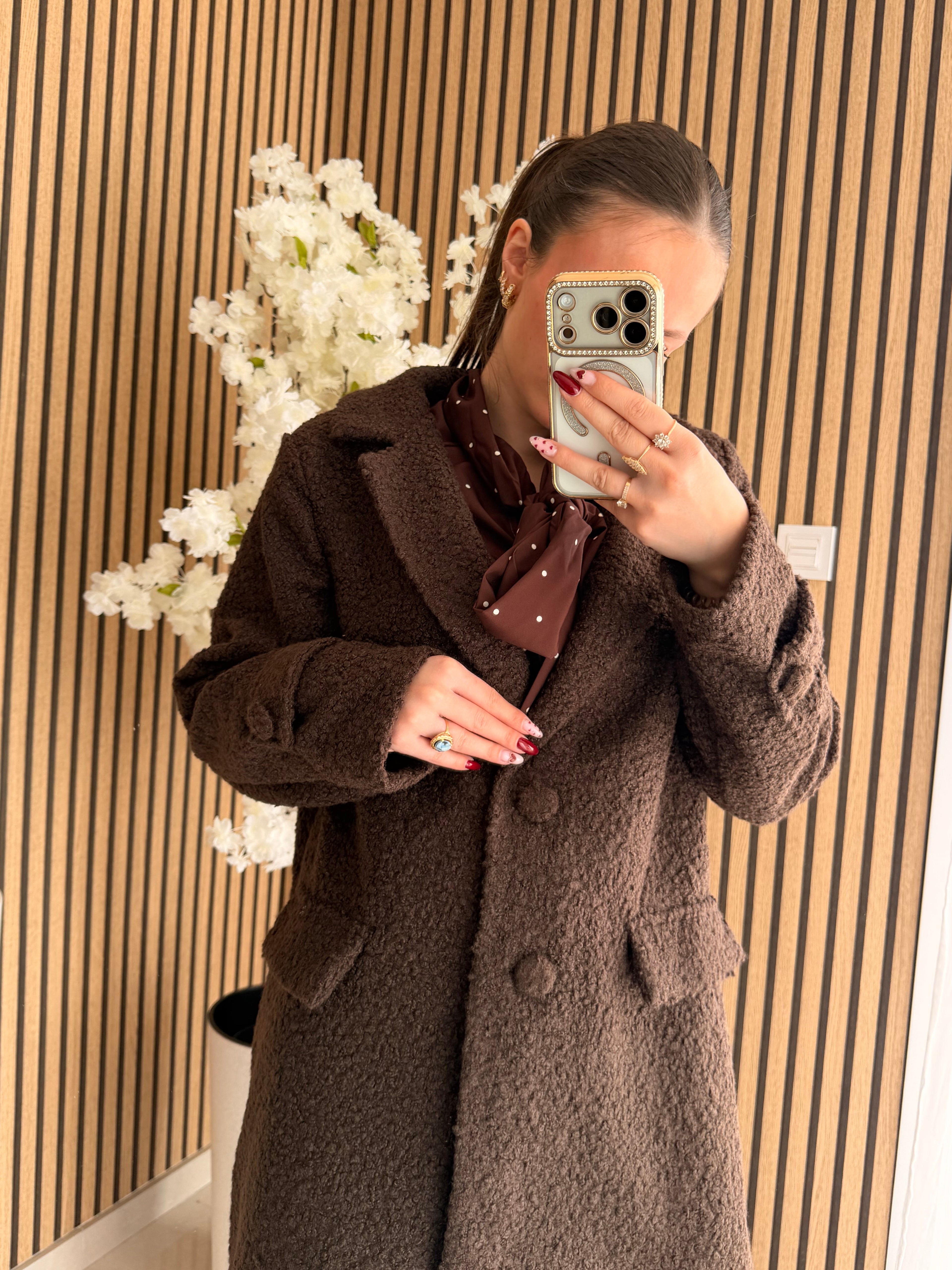 Manteau Teddy Marron