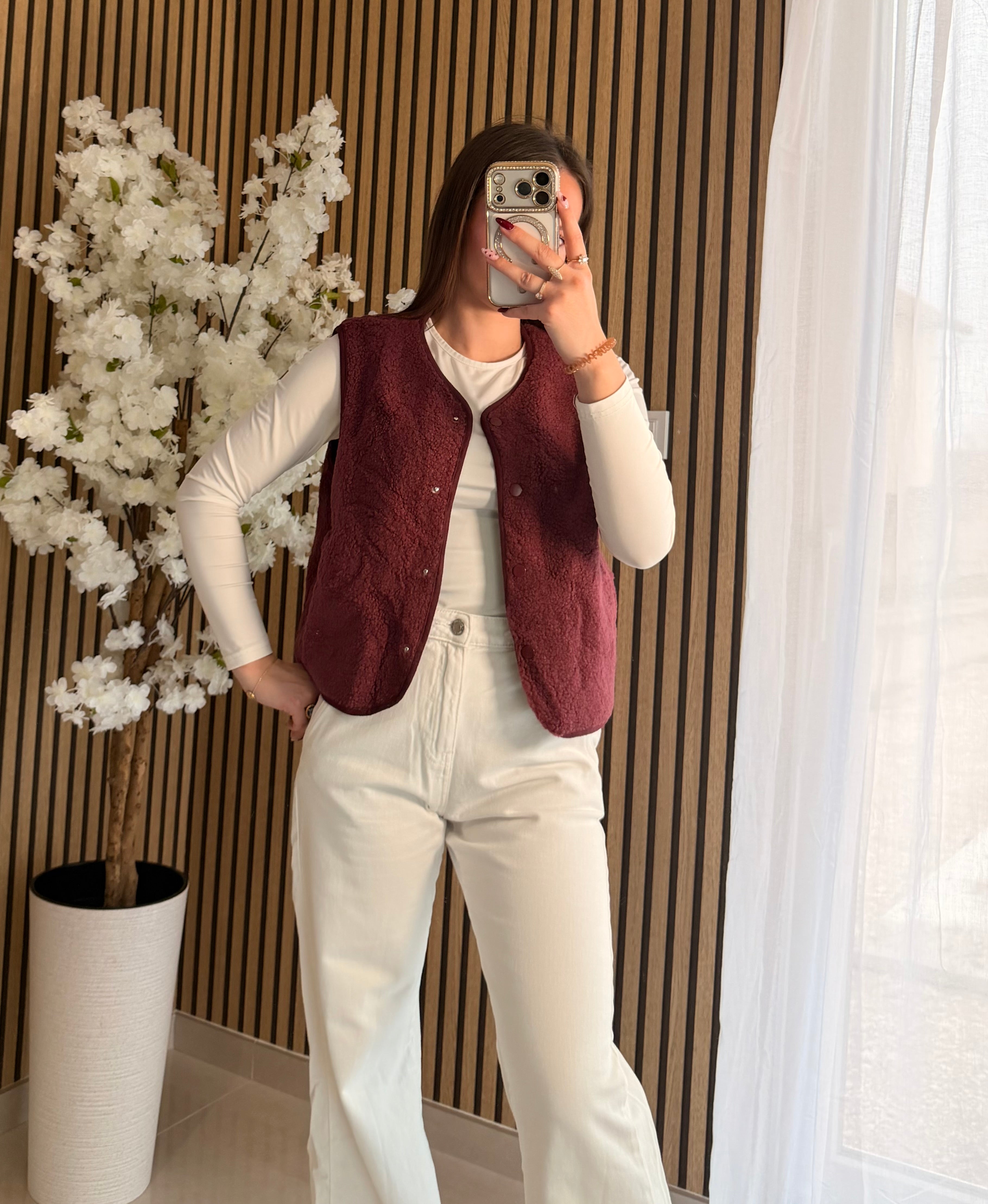 Gilet sans manche FLORA Bordeaux