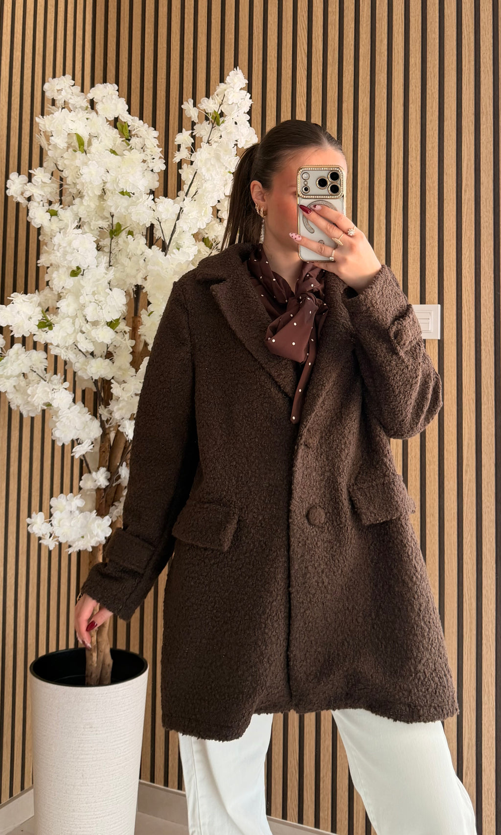 Manteau Teddy Marron